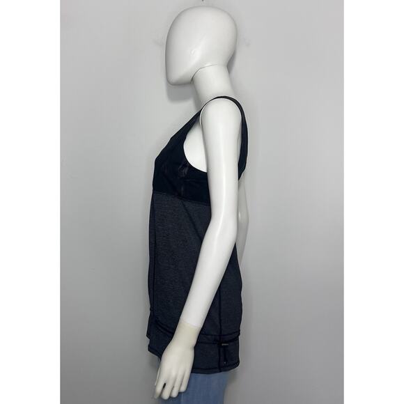 Lululemon Hustle Bustle Tank Womens 8 Heather Black Floral Shelf Bra Drawstring - Picture 7 of 16